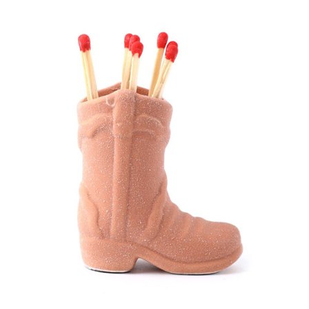 Cowboy Boot Match Holder Tændstik Holder ORANGE