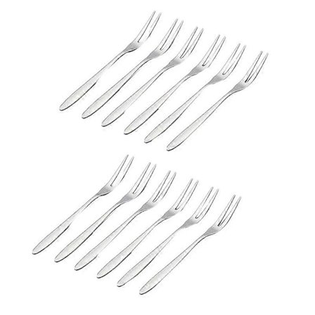 12 stk. dessertgafler, 13 cm mini salat- og frugtgaffel i rustfrit stål