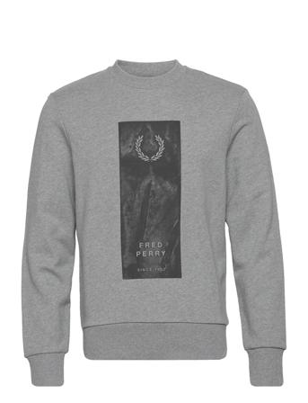 Block Print Sweatshirt Grey Fred Perry