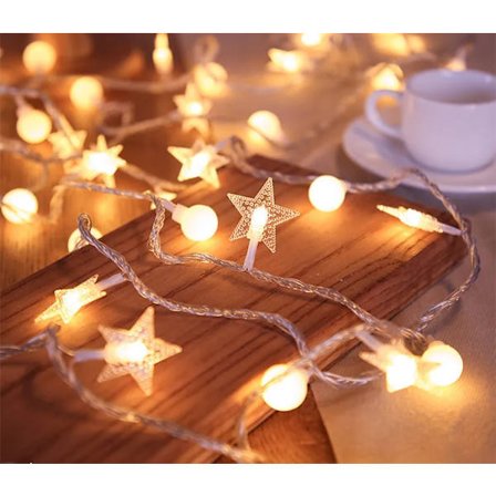 Silikon-feelygter til julepynt Stjerner. Varme farver.