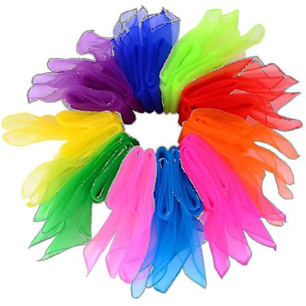 20 st danssjalar jongleringssjalar magiska sjalar rytmbandssjalar, flerfärgade, fyrkantiga, 24 x 24 tum -suzuka