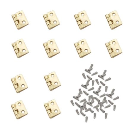 Små hængsler med skruer Minihus Hængsel Dekorativ Mini Hængsler Assorteret Farve Til Samlere 12-pak