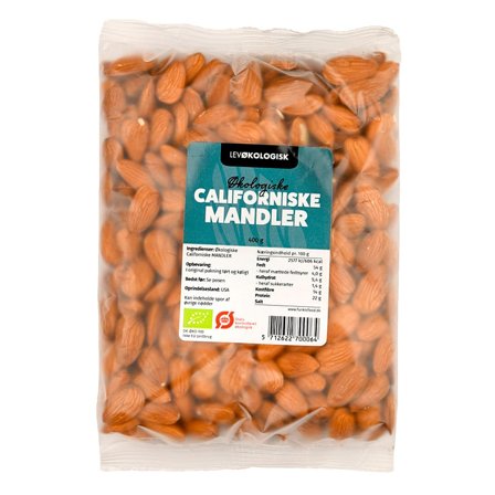 Lev Økologisk Mandler Californiske 400 g, Helse & Madvarer, Nødder, Mandler