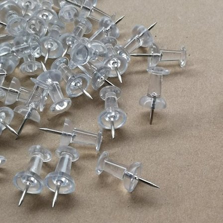 200 bitar av transparent färg 8 mm korta nålfigurer - Kreativt nytt material I-formade naglar - Specialpressnaglar för anslagstavlor i kork - Artist