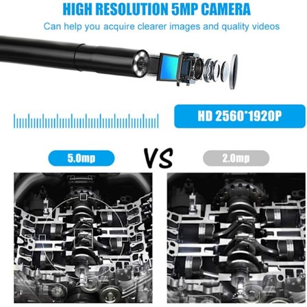 0,2 tum 5MP IP67 6 LED WiFi-endoskop Boreskop inspektionskamera för iOS/Android-smartphones (10m/32,8ft?? kabel)