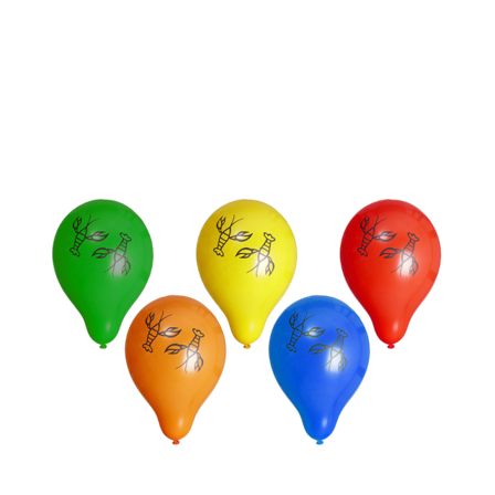 Hedlunds Ballonger med kräftmotiv, 10-pack Partytillbehör ONESIZE