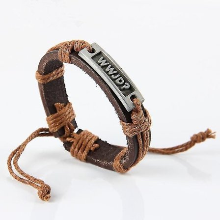 Läderarmband med Jesus Kristus Do? Vad skulle Jesus göra Wwjd