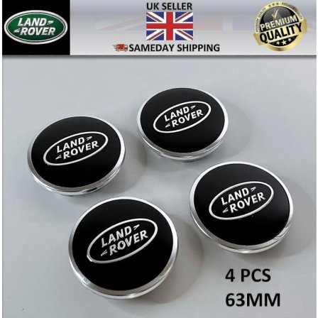 4 stk Land Rover Senterdeksler Svart Range Rover Sport Evoque Velar Discovery 63mm