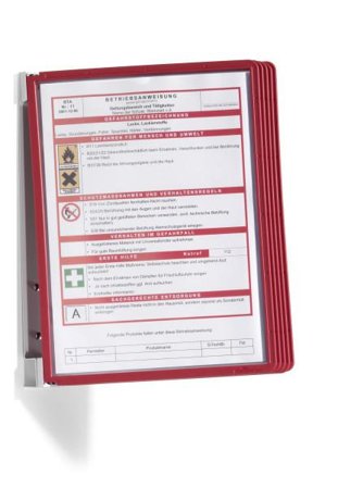 DURABLE Väggställ Vario 5 A4 + 5 Paneler Röd