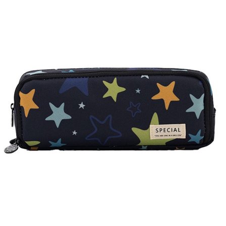 Stor blyantveske, stor kapasitet, 3 rom, lin, blyantform3 KLB