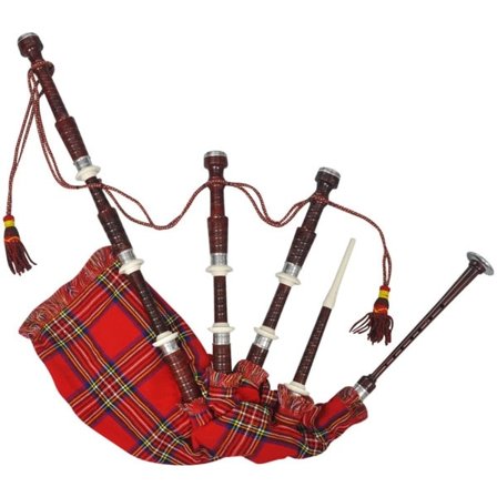 vidaXL Skotsk Great Highland Säckpipa Röd tartan