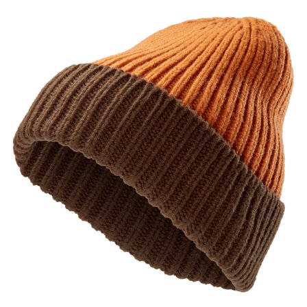Brązowo-ciemnopomarańczowa czapka Frencis Montagna dla mężczyzn - Czapki typu beanie