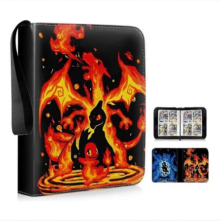 Pokémon-kortpärm med 400 fickor, anime-samlarkort, dragkedja, albummapp