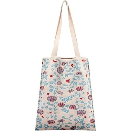 Hæklet Taske, Sød Tote Bag, Hæklede Tasker til Kvinder, Lille Æstetisk Tote Bag, Kat og Blomst Vævet Tote Bag Strikket Håndtaske, Hvid Blomst