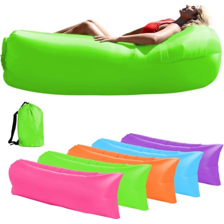 Uppblåsbar Sun Air Lounger, Portabel Uppblåsbar Soffsäng för Strandcamping Trädgård, Vattentät Anti-läck Uppblåsbar Stol Soffa Solsäng f