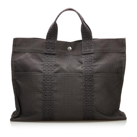 Hermès Vintage, Herline MM Fabric Canvas France Grijs, Dames, Maat:ONE Size