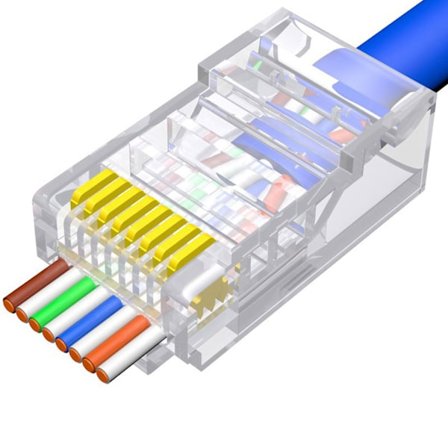 CAT6 CAT5E Nettverksplugger Lan-kontakter for Cat 6 UTP Ethernet Krystallplugg for