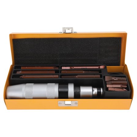 12 Dele Slagskruetrækkersæt med Håndtag, Skrueudtrækker og Opbevaringsboks