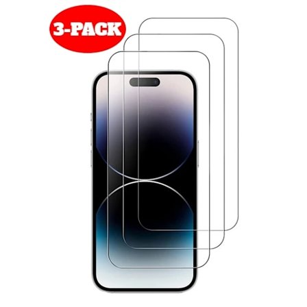 3-Pack iPhone 16 Pro Härdat Glas Skärmskydd