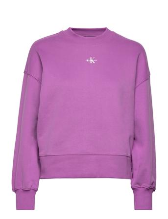 Micro Monologo Crew Neck Sweatshirt Trøje Lilla Calvin Klein Jeans