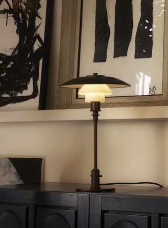 PH 3/2 bordlampe - aged brass/opal