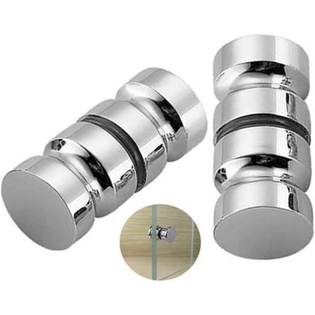 Set om 2 duschdörrhandtag badkar duschdörrhandtag 30mm polerad krom ersättningsdörrhandtag hållbart rostfritt stål runt glasdörrhandtag