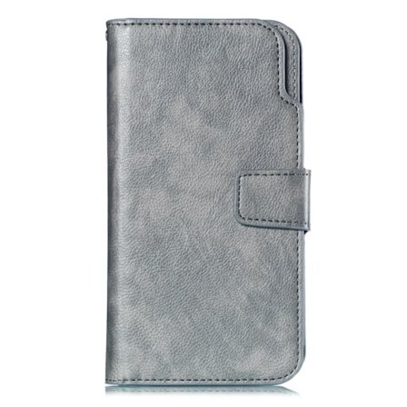 Fodral för iPhone 16plus grå Nine Card Business Plånbok med Korthållare Flip I lager