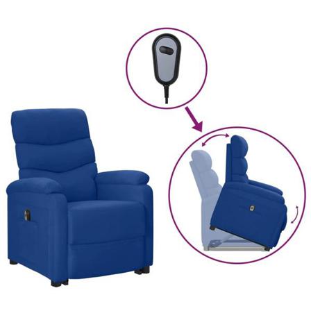 Vidaxl Reclinerfåtölj Med Uppresningshjälp Blå Tyg Blå