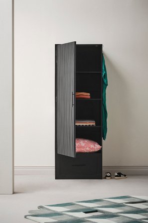 Jotex - Garderobeskap Svart marmor izmir/røykfarget mattsvart - COLMAS - Kjøp Klesskap hos Jotex