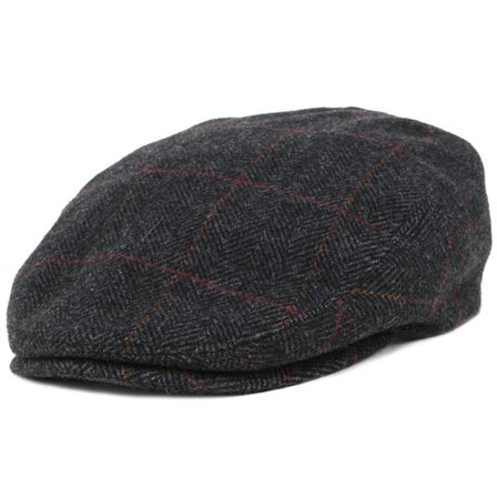 Stetson - Grey flatcap Czapka Z Daszkiem - Kent Wool EF Herringbone Flat Cap @ Hatstore
