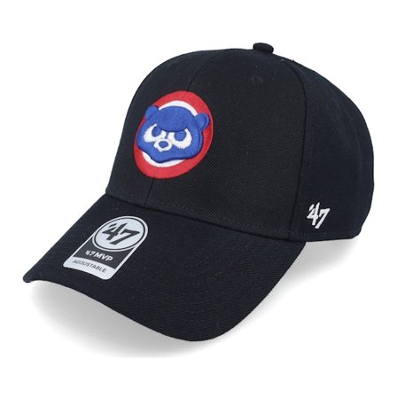 47 Brand - MLB Zwart adjustable Cap - Chicago Cubs Mvp Black/Red Adjustable @ Hatstore