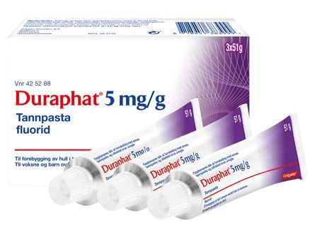 Duraphat Reseptfri fluortannpasta 5 mg/g, 3 x 51 g