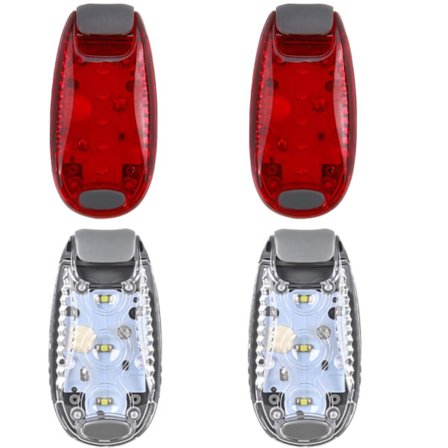 Syzplnwy Clip-On Sikkerhetslys 4-pakning, godt synlig blinkende LED-strobelys for sykkel, løping, gåing, barn, hunder, hjelm