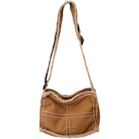 Lærred skuldertaske til kvinder Lille lærred skuldertaske til kvinder Tykt stof Lille messenger taske Retro Vintage Crossbody tasker Sød lynlås pung 