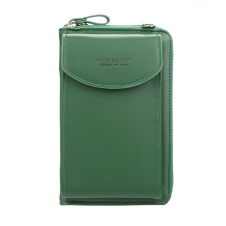 Plånbok Dam Diagonal One Shoulder Telefonväska Lång Myntväska grön