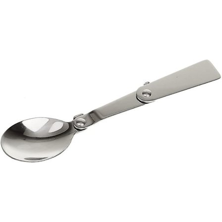 Sammenleggbar skje i rustfritt stål - sammenleggbart middagsbestikk for termos, camping, reise