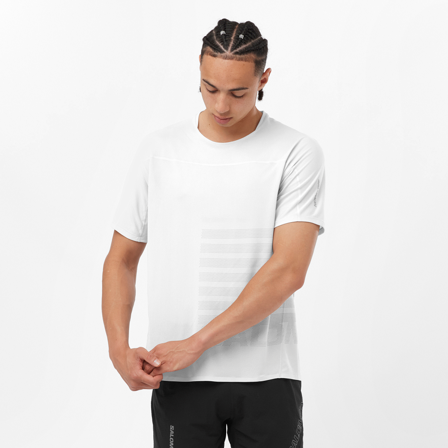 Salomon - T-Shirts Sense Aero Ss Tee Gfx M - White / Frost Gray