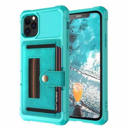 Iphone 11 Pro Max - Genomtänkt Skal Med Korthållare Grön