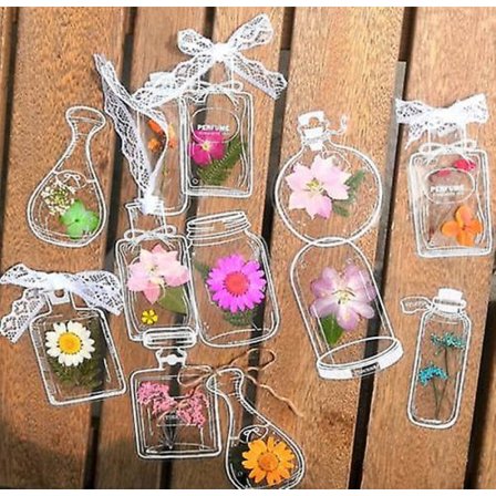 30 stk. Gennemsigtige Tørrede Blomster Bogmærker, Blomster Bogmærke Maker