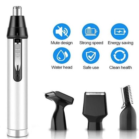 4 i 1 næse- og øretrimmer skægtrimmer øjenbrynstrimmer genopladelig vandtæt professionel elektrisk trimmer til mænd