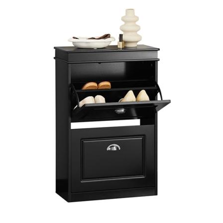 Rootz Skoskab med 2 klapper - Skovipper - Skoopdeler - Robust konstruktion - Kan monteres på væggen - Pladsbesparende design - 53cm x 82cm x 24cm