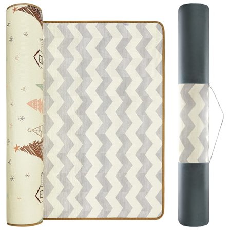 Dobbeltsidet skummåtte XXL - rulle 2 CM (skov og zigzags)