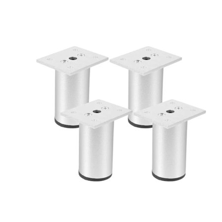 (Svart) 4 matte møbelben, 100mm aluminium, TV-benben,