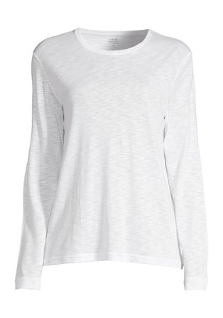 Casall Soft Texture Long Sleeve White L, Tøj & Bolig, Træningstøj, Træningsbluser