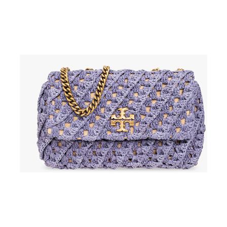 Tory Burch, Kira Small shoulder bag Paars, Dames, Maat:ONE Size,leer,gevlochten