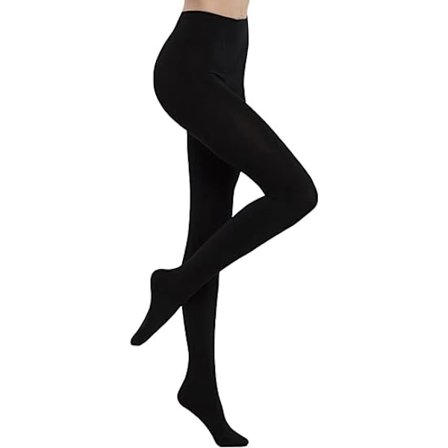 Fleecefodrade Tights Dam Leggings Vinter Varma Hög Midja Ogenomskinliga Termiska Tights med Magkontroll Topp Svart
