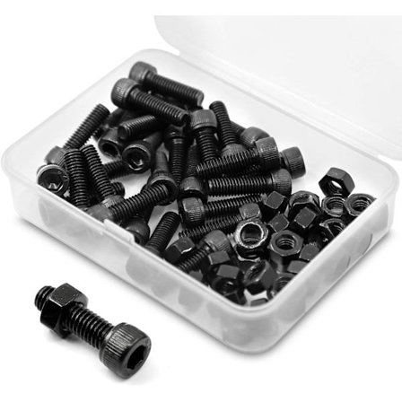 M6 x 16mm 40 stk. Sokkelskrue Heksbolt Fullt Gjenget