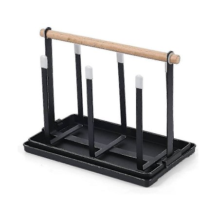 Teline, astiankuivausteline pulloille, 6 paikkaa, metallinen mukiteline alustalla ja kuivausrumpu pulloille ja kupeille