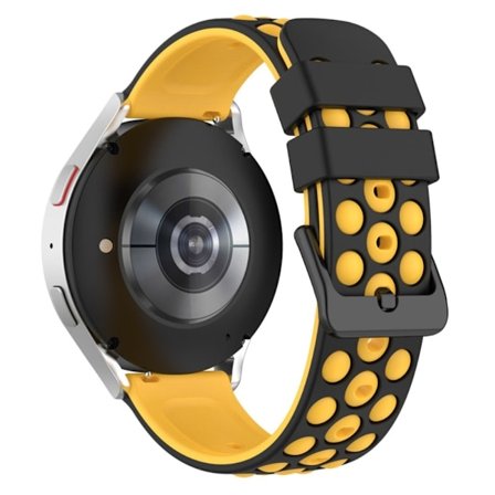 22 mm Huawei Watch GT 3 Pro 46 mm / Garmin Venu 2 dubbelfärgat klockarmband i silikon - Svart Gul