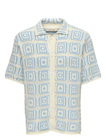 ONLY & SONS Onsbart Rlx 5 Ss Shirt Knit Noos - Blue - XS